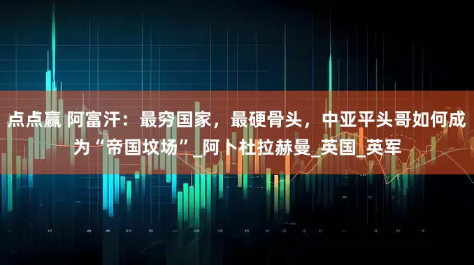 点点赢 阿富汗：最穷国家，最硬骨头，中亚平头哥如何成为“帝国坟场”_阿卜杜拉赫曼_英国_英军