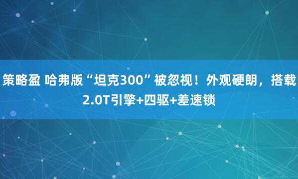 策略盈 哈弗版“坦克300”被忽视！外观硬朗，搭载2.0T引擎+四驱+差速锁